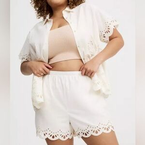 Torrid Embroidered Beach Cotton Short